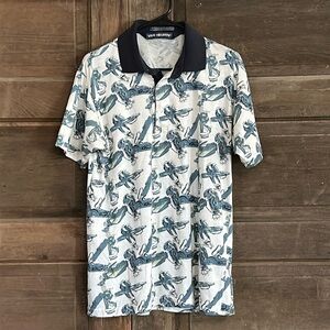 Vintage‎ Golf Bag by Van Heusen  Polo Shirt Golf Print Men's Size Large Novelty